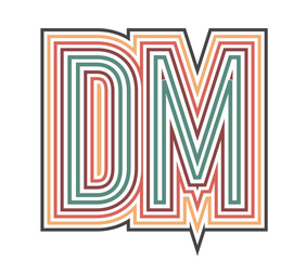 DM Retro Logo with Outline. suitable for new company.