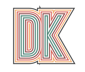 DK Retro Logo with Outline. suitable for new company.