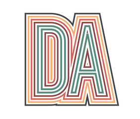 DA Retro Logo with Outline. suitable for new company.