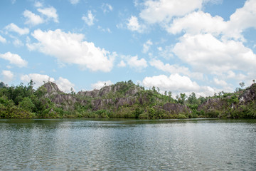 The lake in a tropical forest call Ranong Canyon in Ranong, Thailand