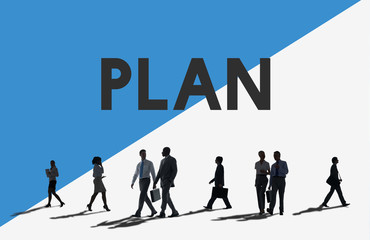 Business People Commuter Plan Planning Concept