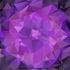 Fototapeta premium Abstract polygonal background. Violet mosaic wallpaper. Creative triangles design for business templates and covers. Vector illustration.