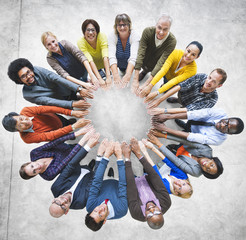 Multi-Ethnic Diverse Group People Circle Variation Concept