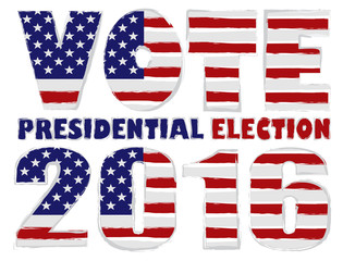 Vote 2016 USA Presidential Election Illustration