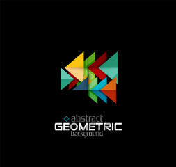 Vector color geometric shapes on black background