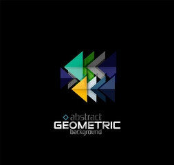 Textured paper geometric shapes on black