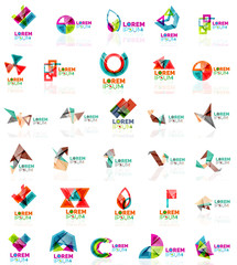 Collection of colorful abstract origami logos