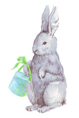 Decorative Easter bunny watercolor