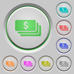 Dollar banknotes push buttons