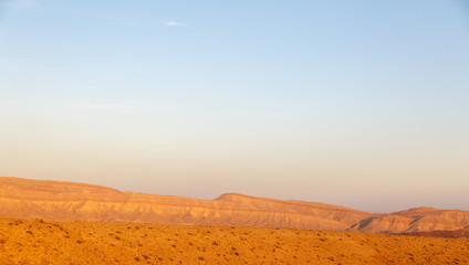 Fototapeta na wymiar Magestic landscape at the bottom of the Big Crater HaMakhtesh HaGadol