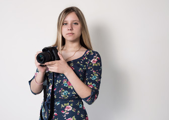 Teen girl with a camera