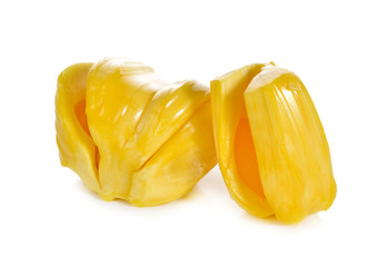 ripe jackfruit on white background