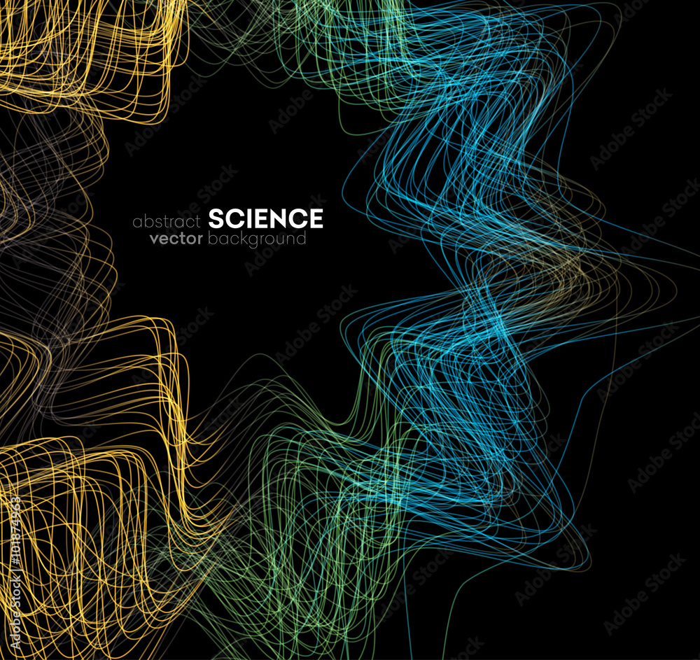 Poster abstract vector background, futuristic wavy