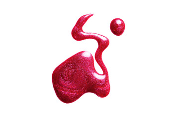 Nail polish (enamel) drops sample, isolated on white