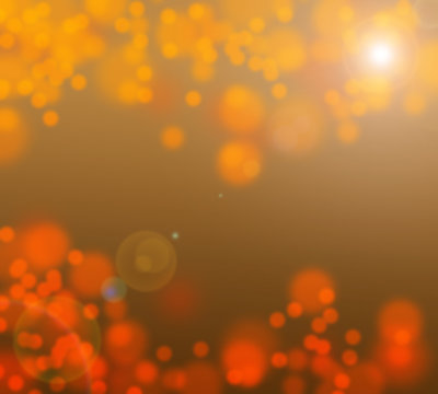 Abstract fall bokeh with lens flare effect.