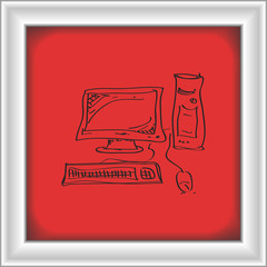 Simple doodle of a computer