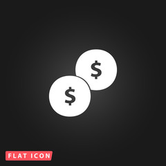Dollars money coin icon - Vector