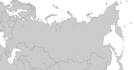 Karte von Russland - Grau