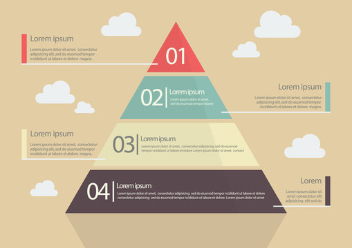 Pyramid Chart Flat Style Infographic