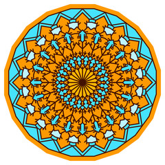 Hand drawn ornamental lace round mandala for use in design
