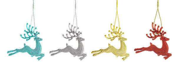 reindeer christmas decorations isolated
