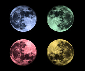 Pictures of moon with different filters taken in Lithuania