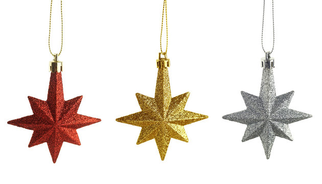 Star christmas decorations isolated
