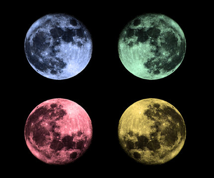 Pictures of moon with different filters taken in Lithuania