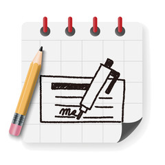 money check doodle drawing