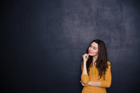 Thoughtful Woman Looking Away At Copyspace