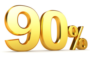 Golden percentage on a white background.