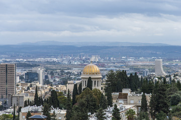 View of Haifa bay and the Bahai Gardens