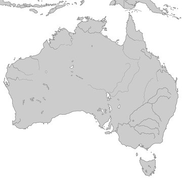 Australien in Grau - Vektor