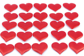 Hearts isolated on a white background.