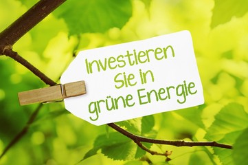 Investieren Sie in grüne Energie - Label