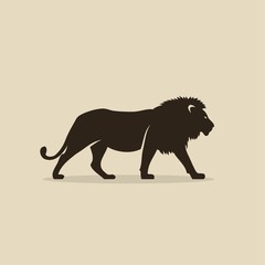 Naklejka premium Lion silhouette