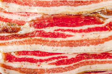 Streaky bacon background horizontal