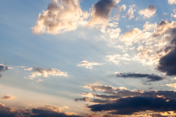 Obraz premium colorful dramatic sky with cloud at sunset