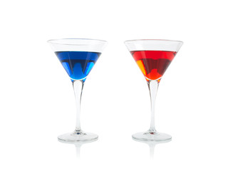 Red and blue cocktails