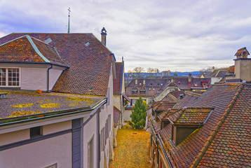 Street view in the Old Town of Solothurn