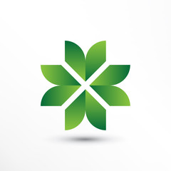 Dynamic Green Leaf Logo