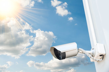Security cameras for the safety and blue sky
