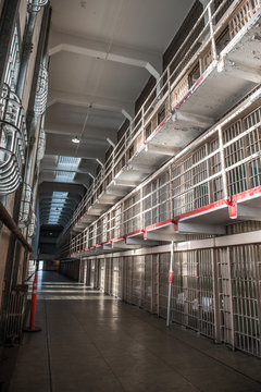 Prison Corridor inside the Alcatraz Penitentiary