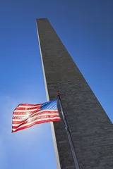 Peel and stick wall murals Monument Washington Monument and US Flag
