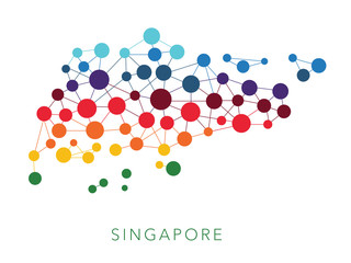 dotted texture Singapore vector background 