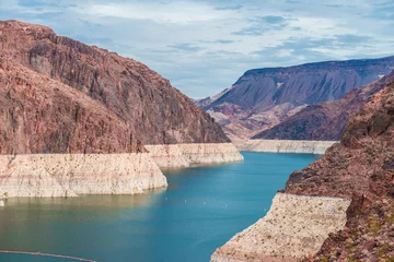Fototapeten Hoover dam and Lake Mead in Las Vegas area © superjoseph