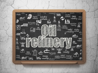 Industry concept: Oil Refinery on School Board background