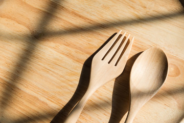 wooden fork and spoon