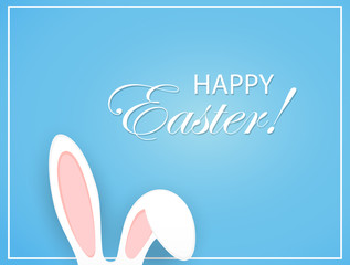 Happy Easter background with rabbit ears