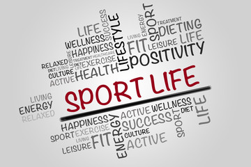 Sport Life word cloud, fitness, sport, health concept
